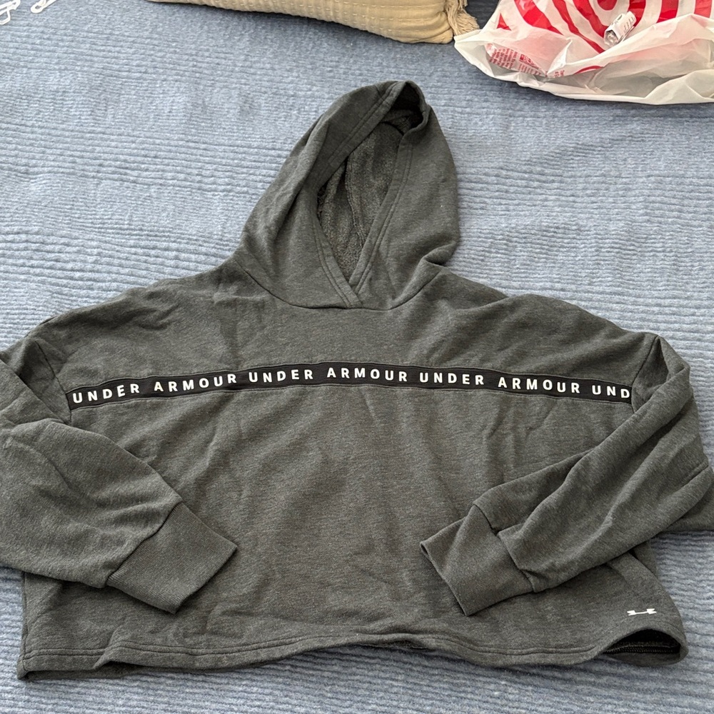 Under Armour Charcoal Cropped Hoodie